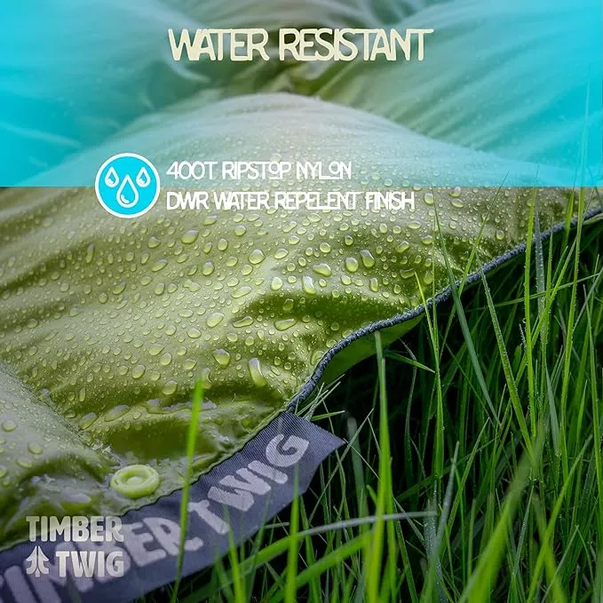 Outdoor, Travel, and Camping Puffy Down Blanket - Its Packable, Lightweight, and Warm - Spring Green