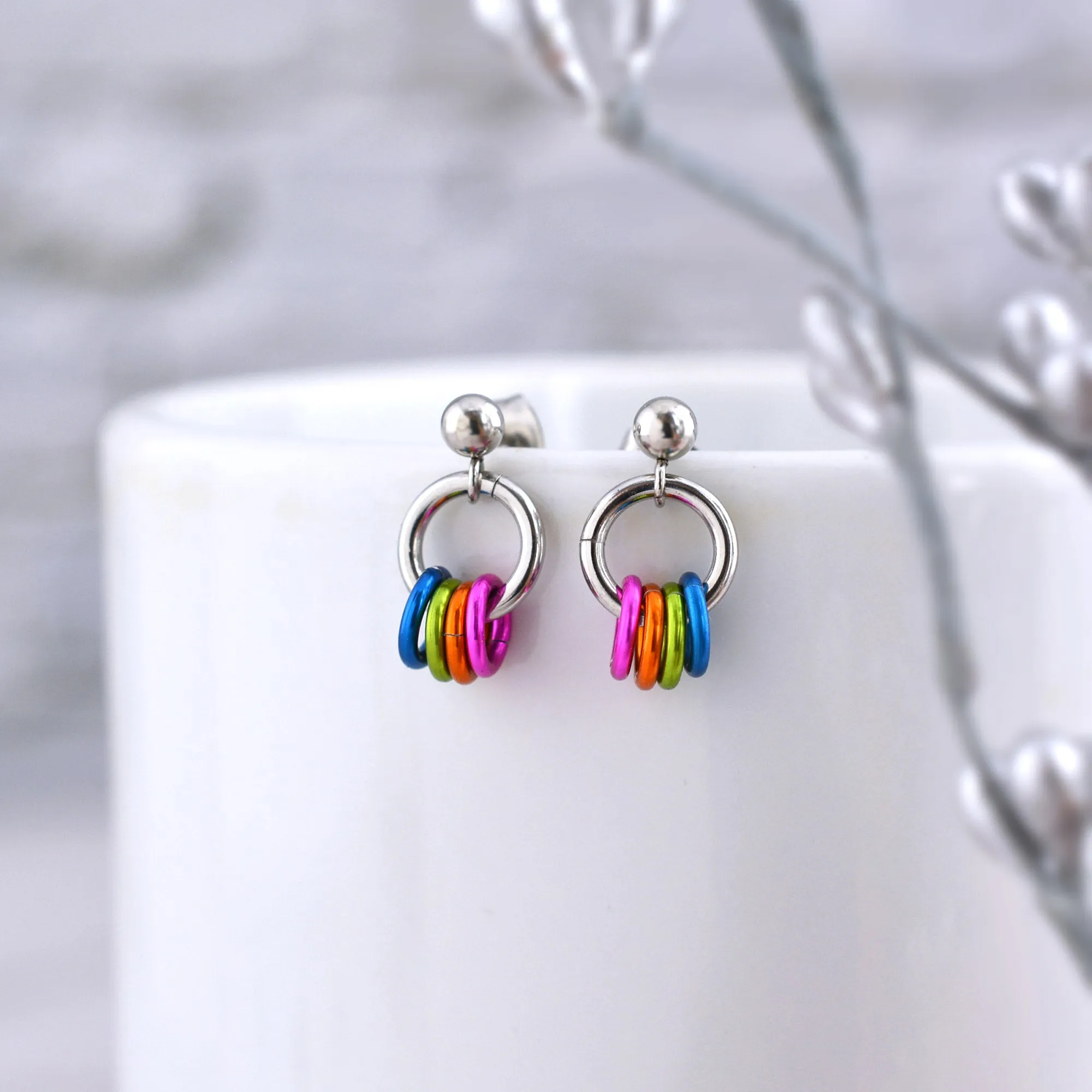 Panromantic Pride - Tiny Flag Earring Studs
