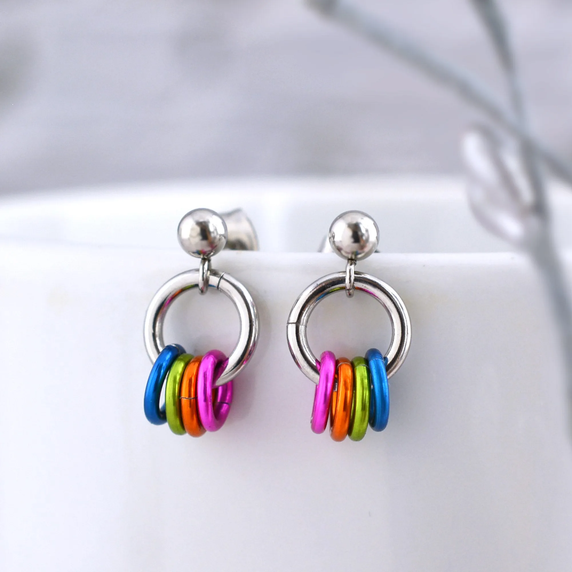 Panromantic Pride - Tiny Flag Earring Studs