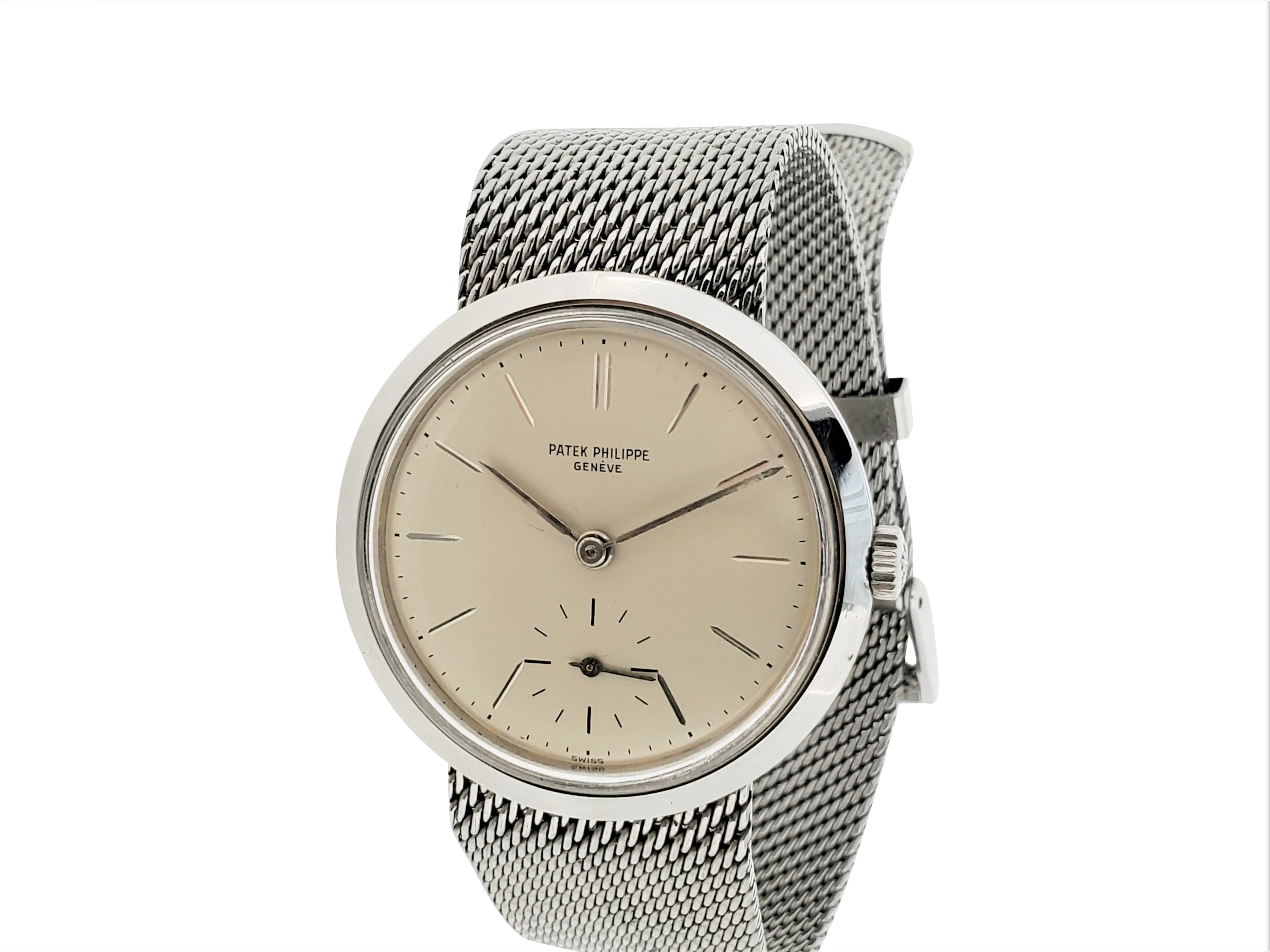 Patek Philippe 3419/1A ; Vintage water resistant stainless steel Calatrava Watch circa 1960