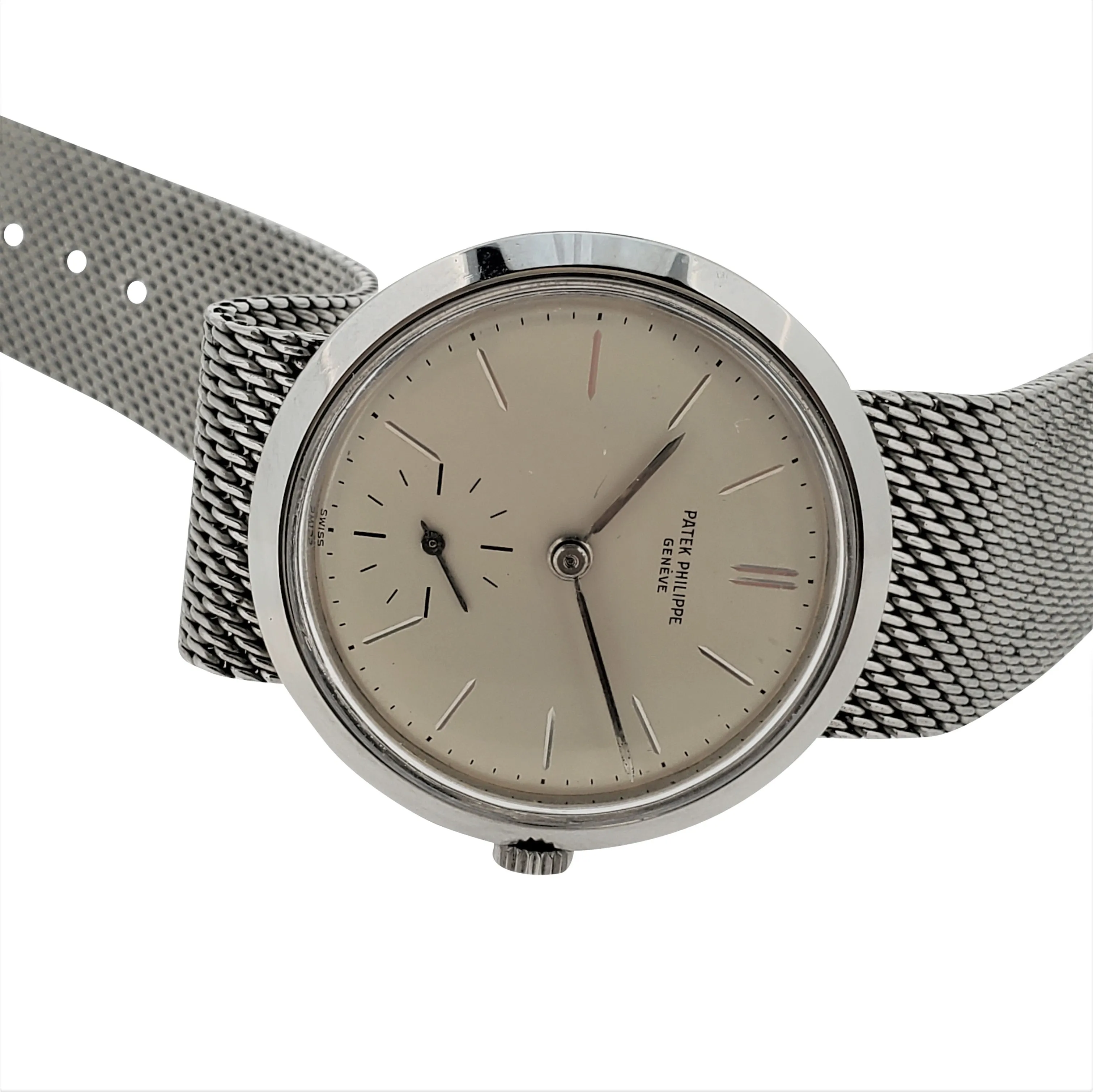 Patek Philippe 3419/1A ; Vintage water resistant stainless steel Calatrava Watch circa 1960