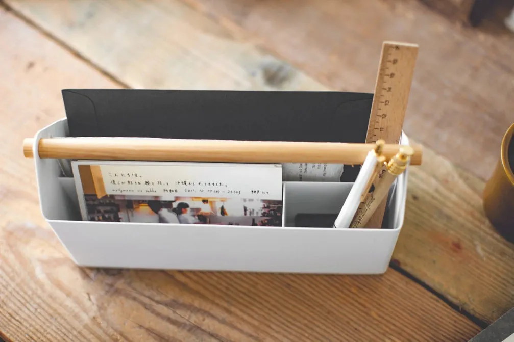 Pen   Desk Organizer Caddy - Steel   Wood
