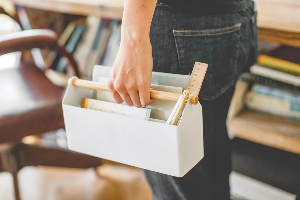 Pen   Desk Organizer Caddy - Steel   Wood