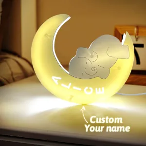 Personalized Name Baby Elephant Wall Light