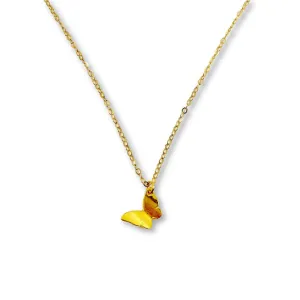 Petite 14k Gold Butterfly Necklace
