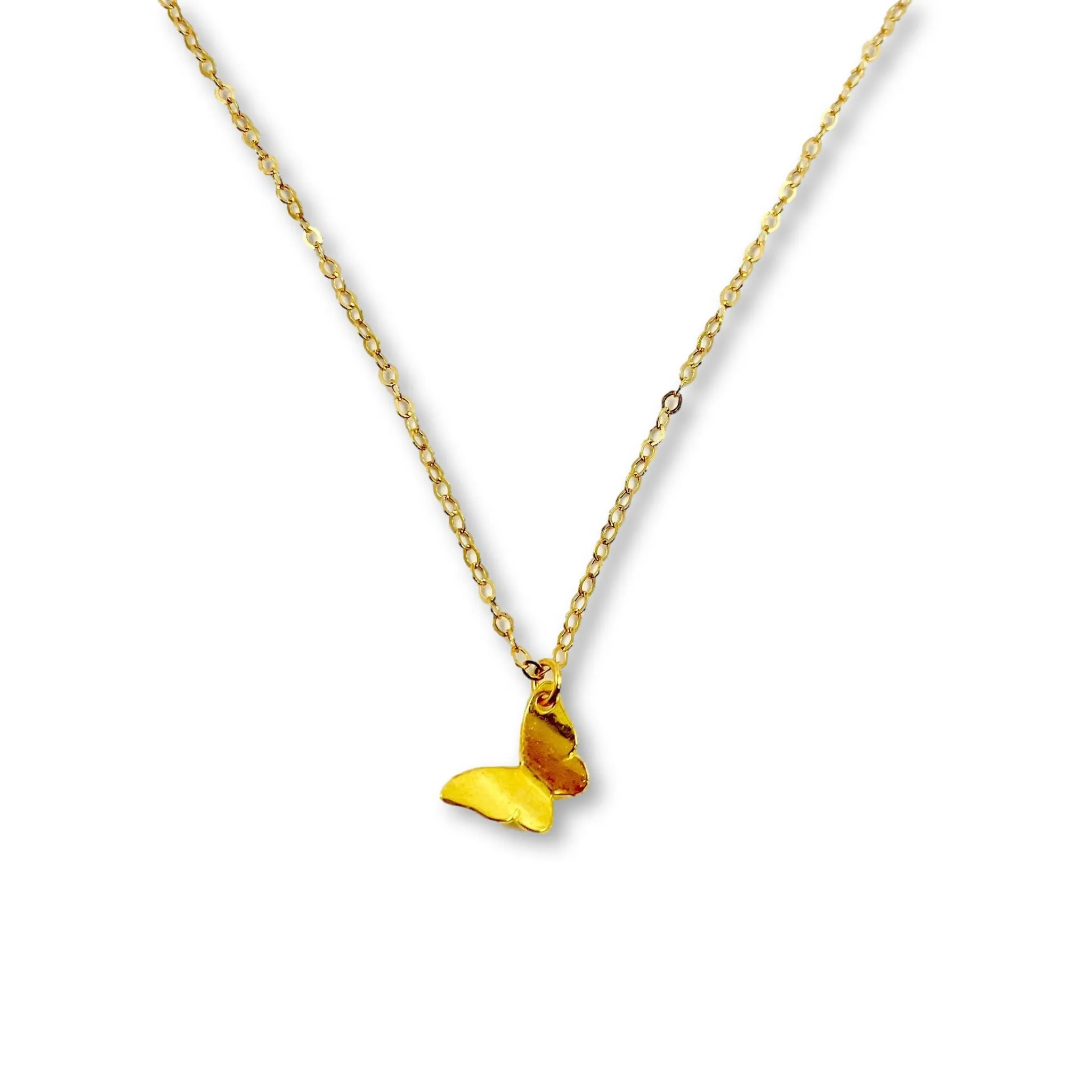 Petite 14k Gold Butterfly Necklace