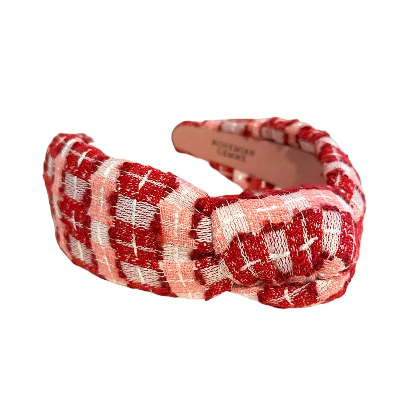 Pink and Red Tweed Knotted Headband