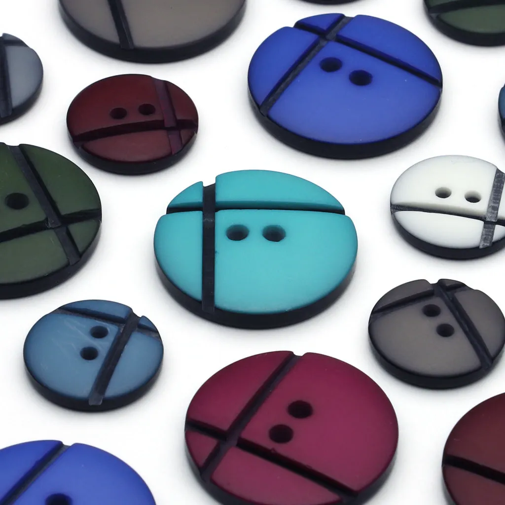 Plastic Button Turquoise & Black