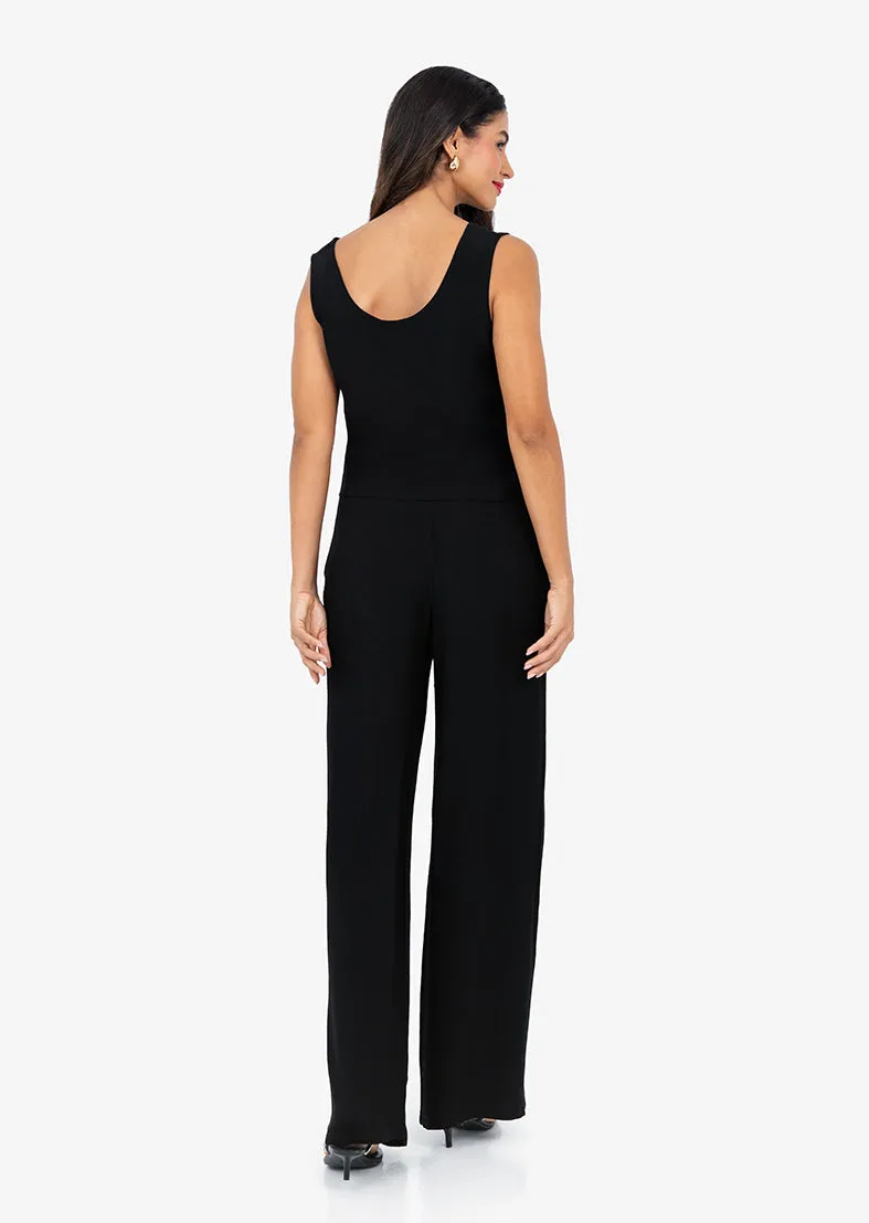 Plisse Tank Black