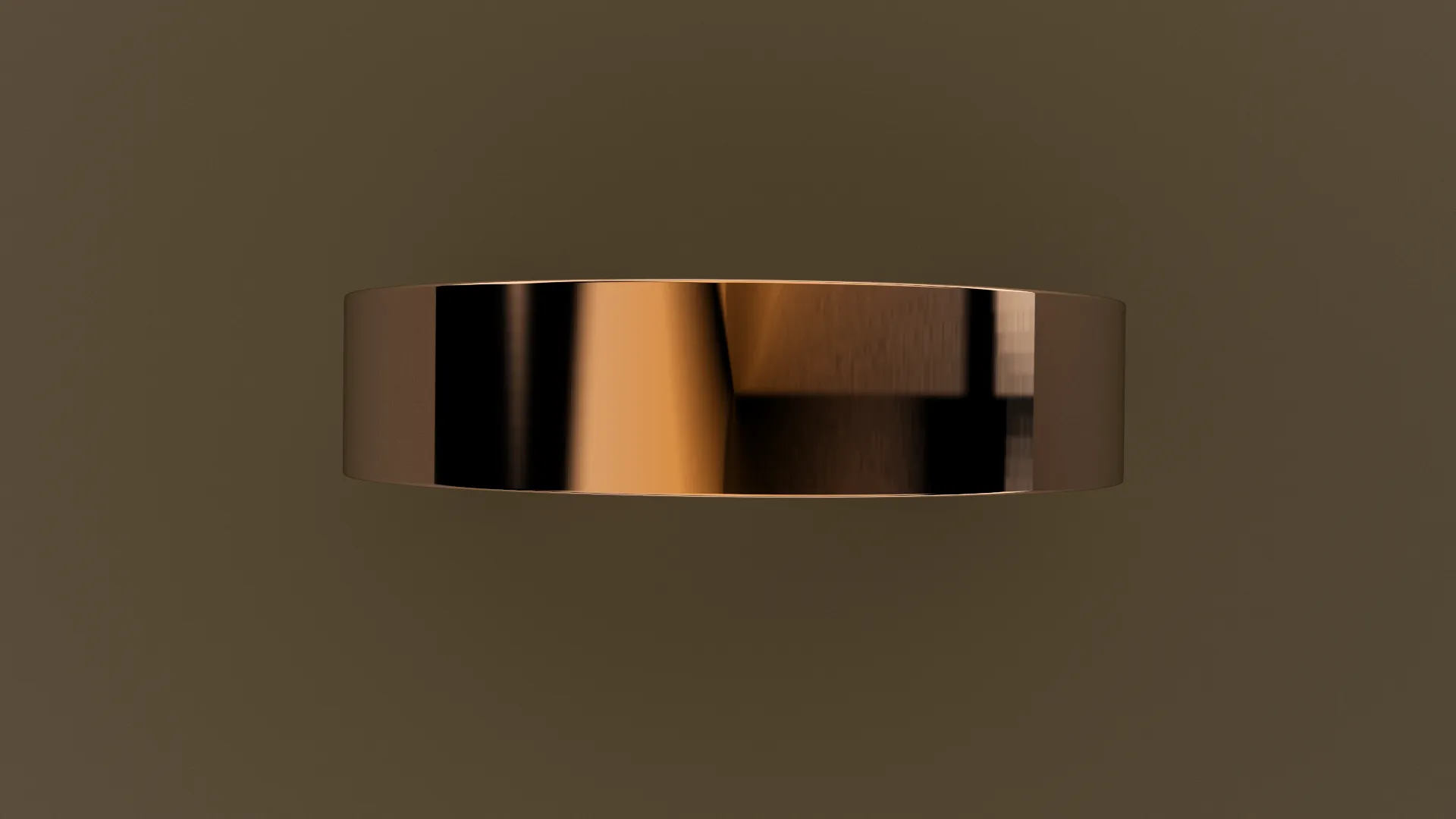 Polished Rose Gold 5mm Flat Wedding Band