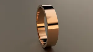 Polished Rose Gold 5mm Flat Wedding Band