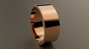 Polished Rose Gold 8mm Flat Wedding Band