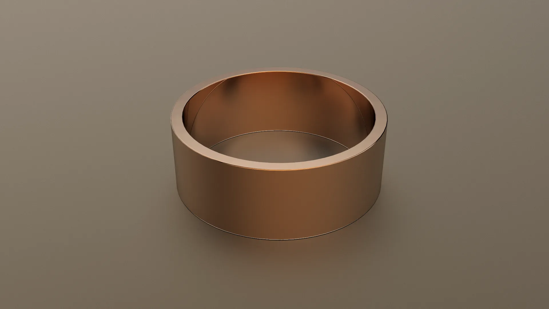 Polished Rose Gold 8mm Flat Wedding Band