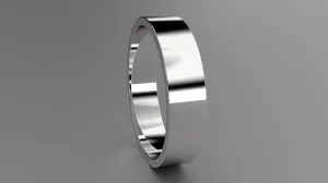 Polished Sterling Silver 5mm Flat Wedding Band