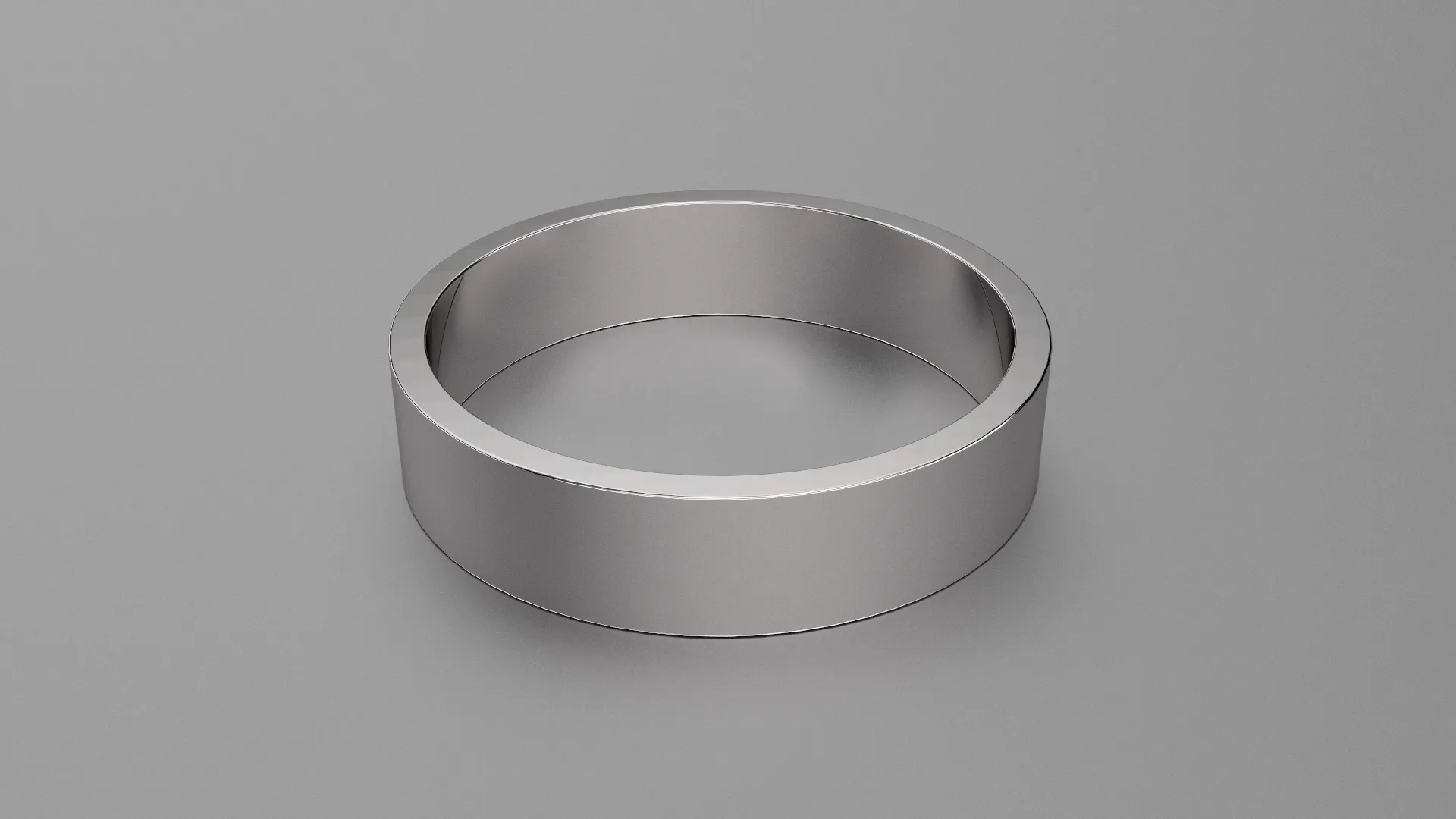 Polished Sterling Silver 5mm Flat Wedding Band