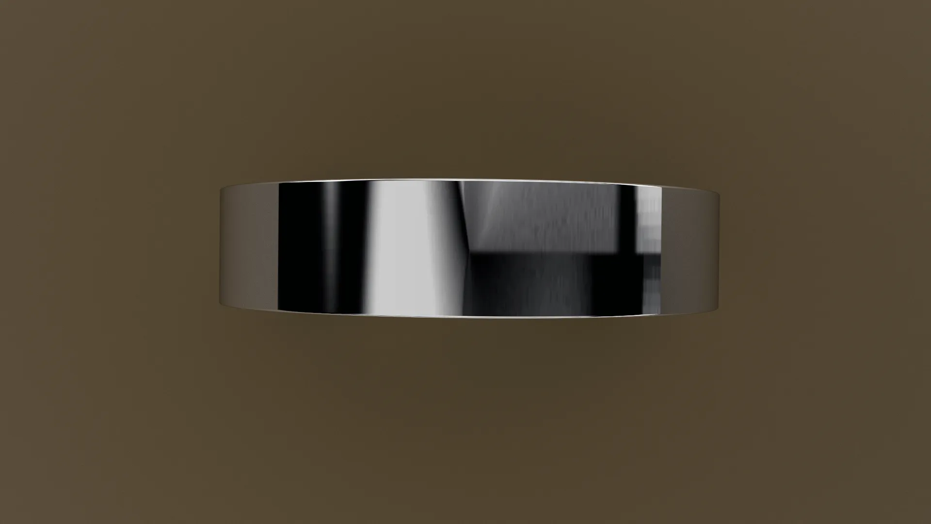 Polished White Gold 5mm Flat Wedding Band