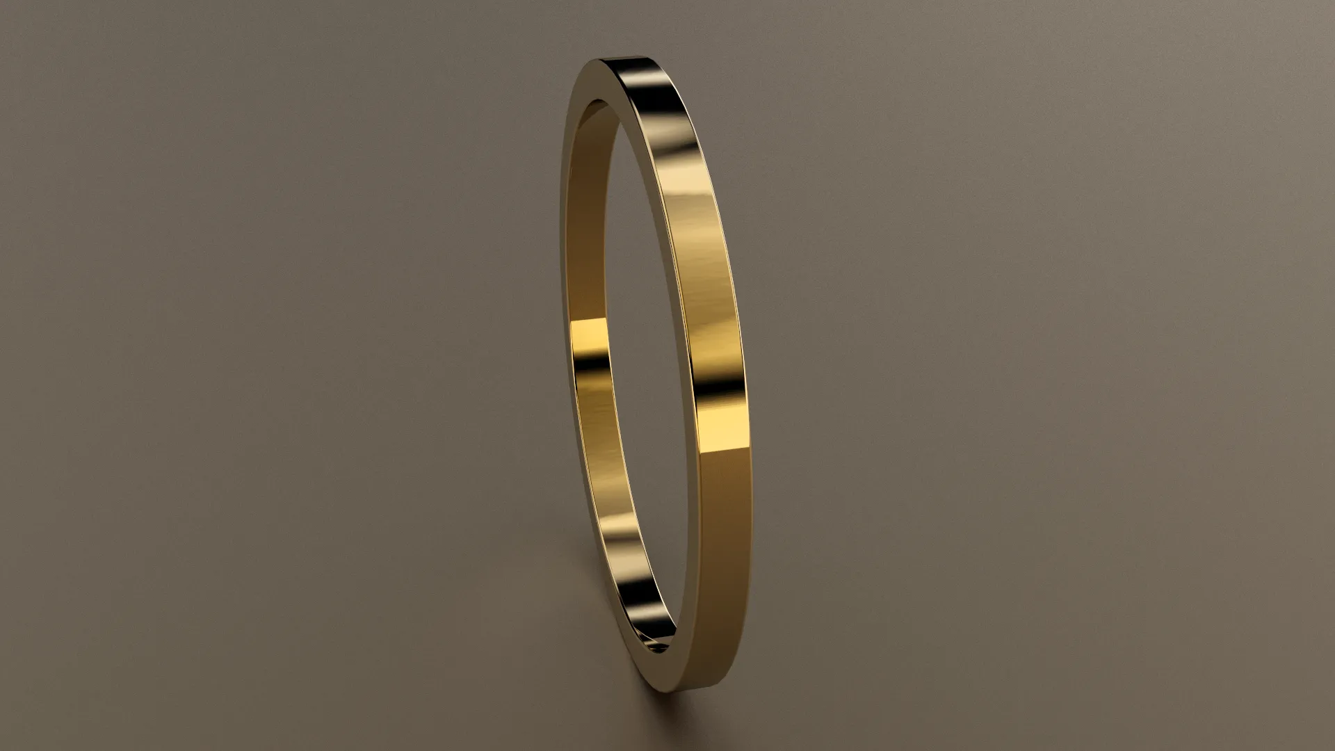 Polished Yellow Gold 1.5mm Flat Wedding Band