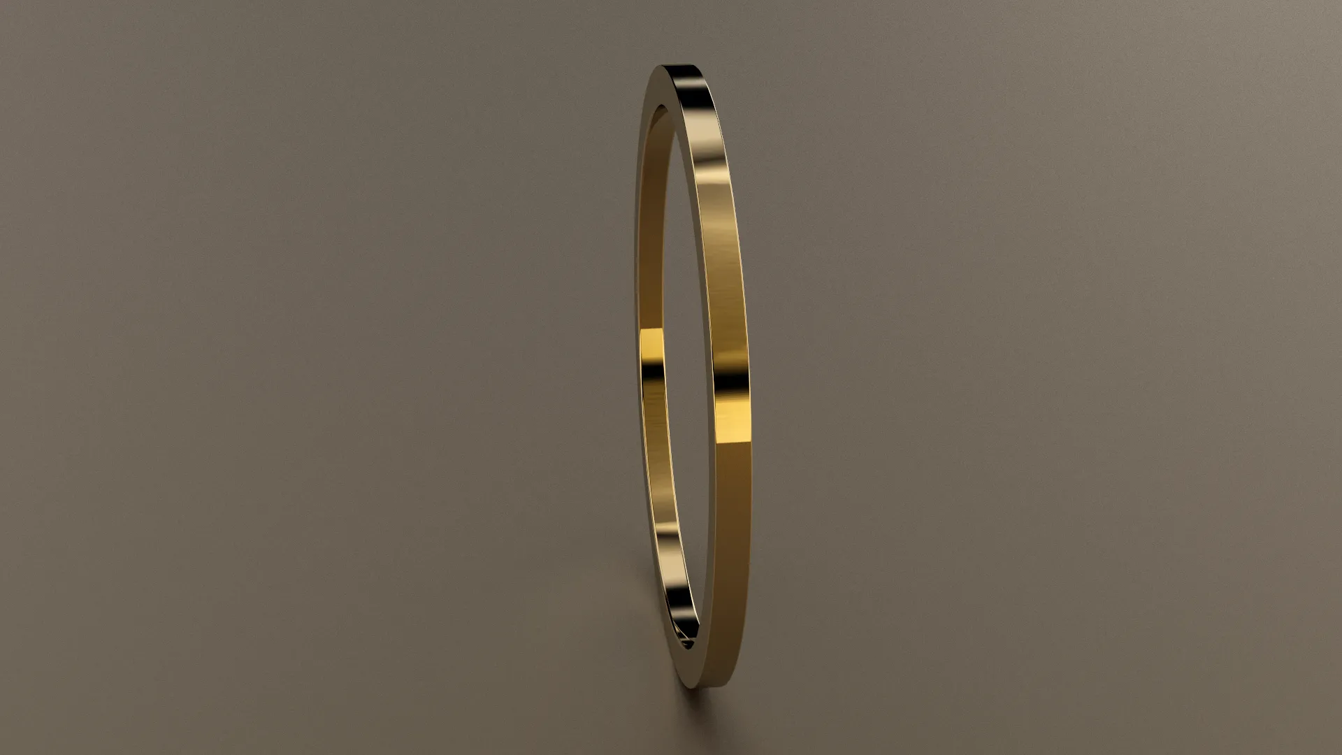 Polished Yellow Gold 1mm Flat Wedding Band
