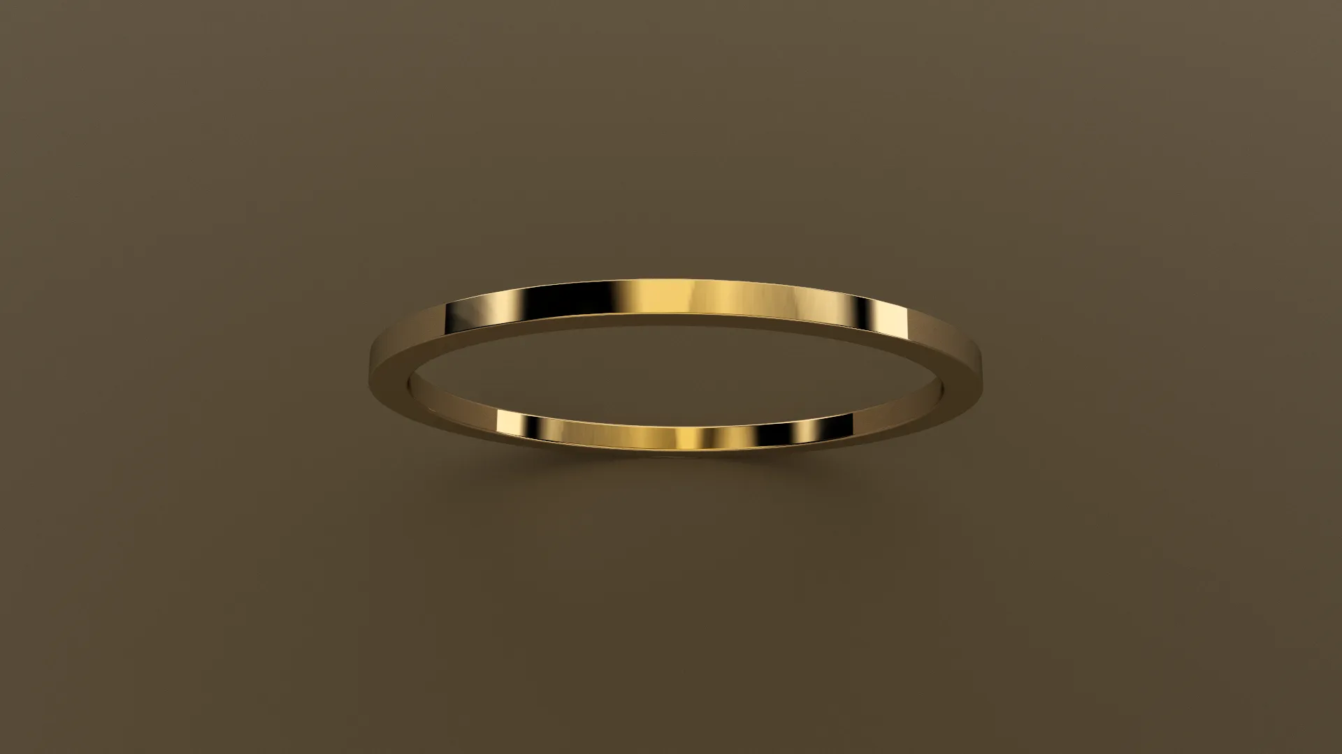 Polished Yellow Gold 1mm Flat Wedding Band