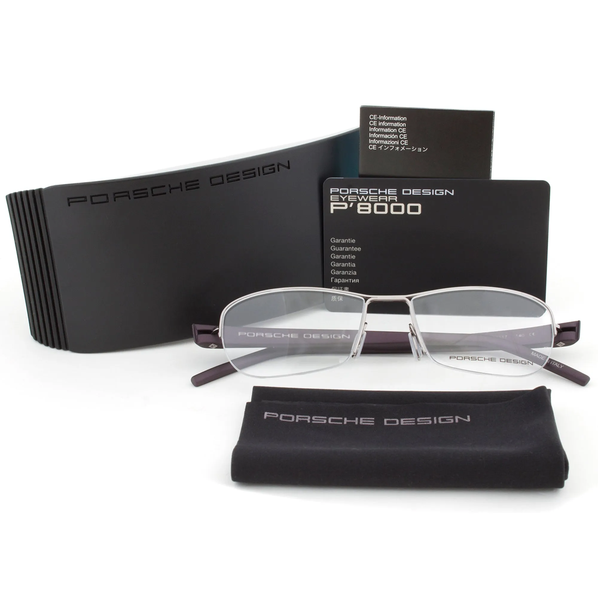 Porsche Design P8211 C Rectangular | Gunmetal/Aubergine| Eyeglass Frames
