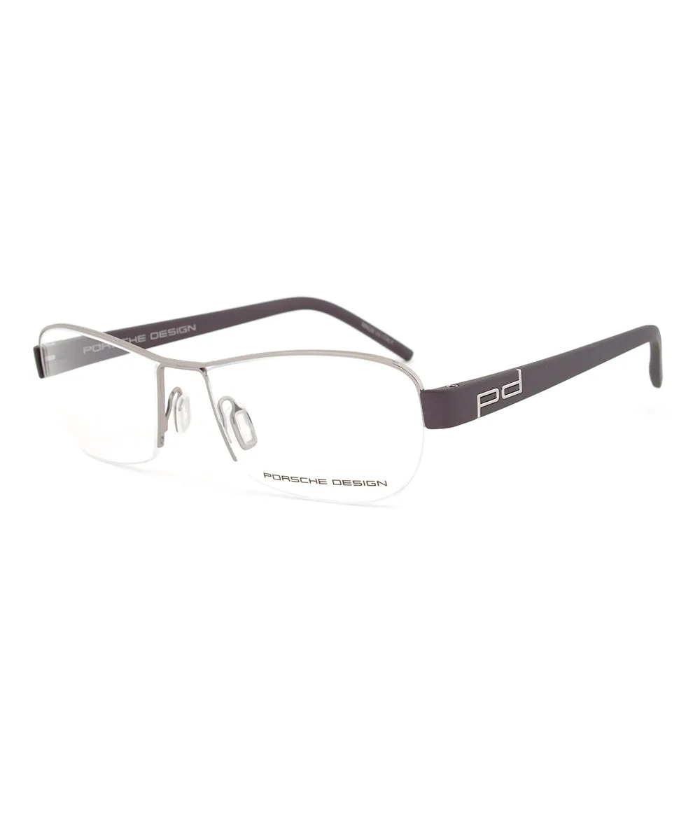 Porsche Design P8211 C Rectangular | Gunmetal/Aubergine| Eyeglass Frames