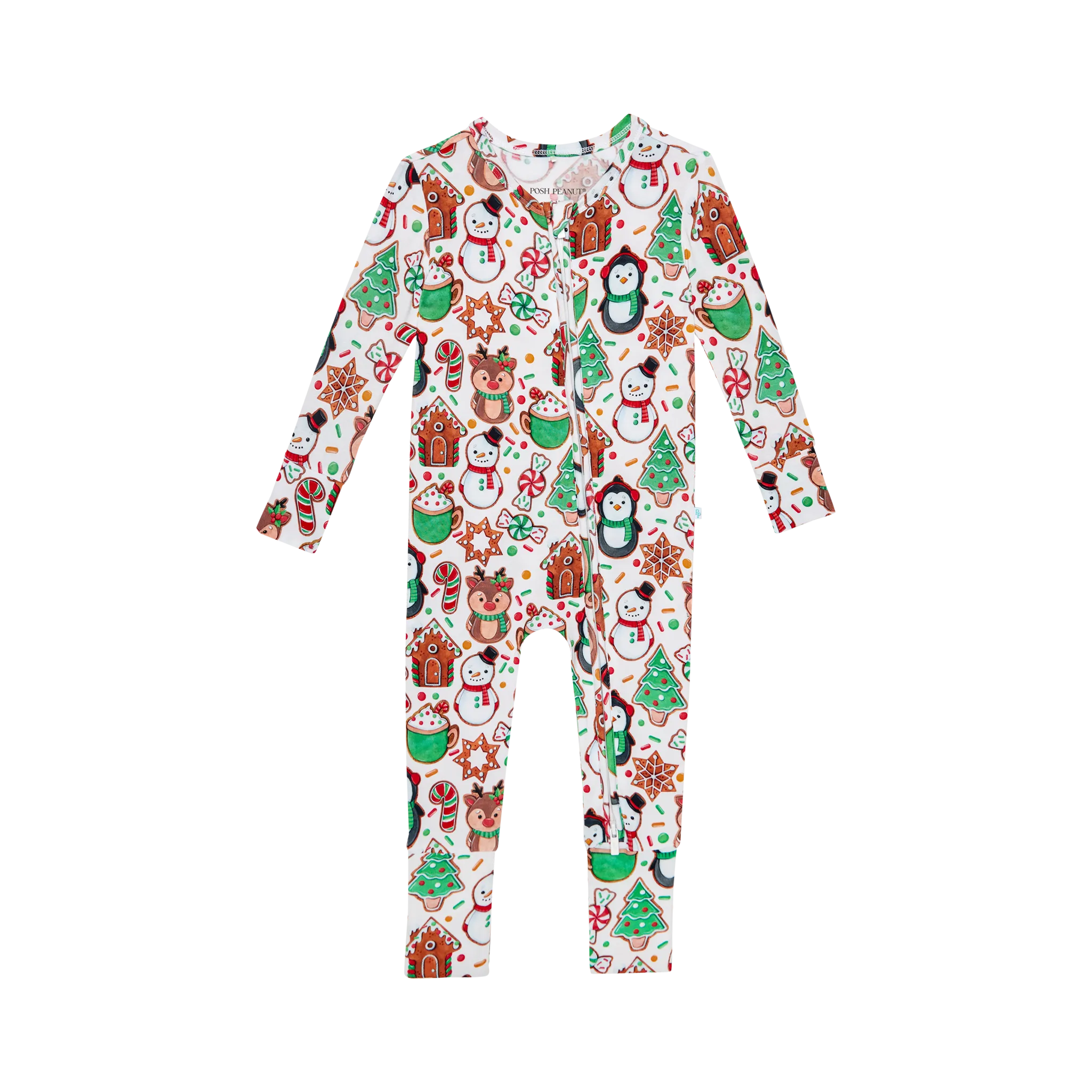 Posh Peanut Baby Convertible Romper Zippered One Piece in Cookie Medley