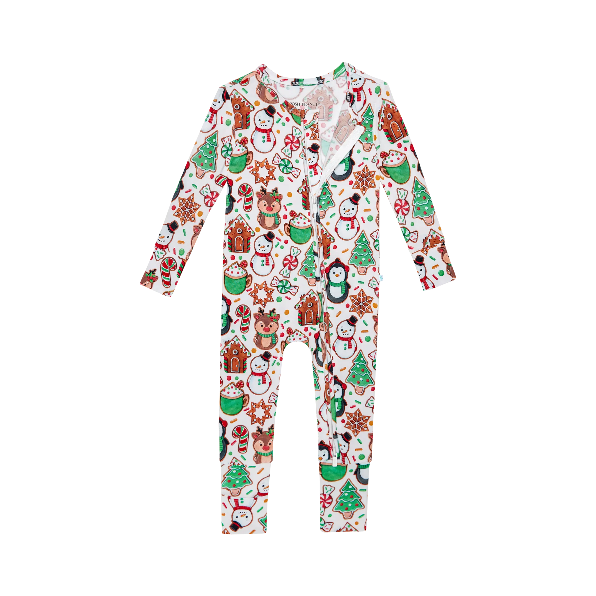 Posh Peanut Baby Convertible Romper Zippered One Piece in Cookie Medley