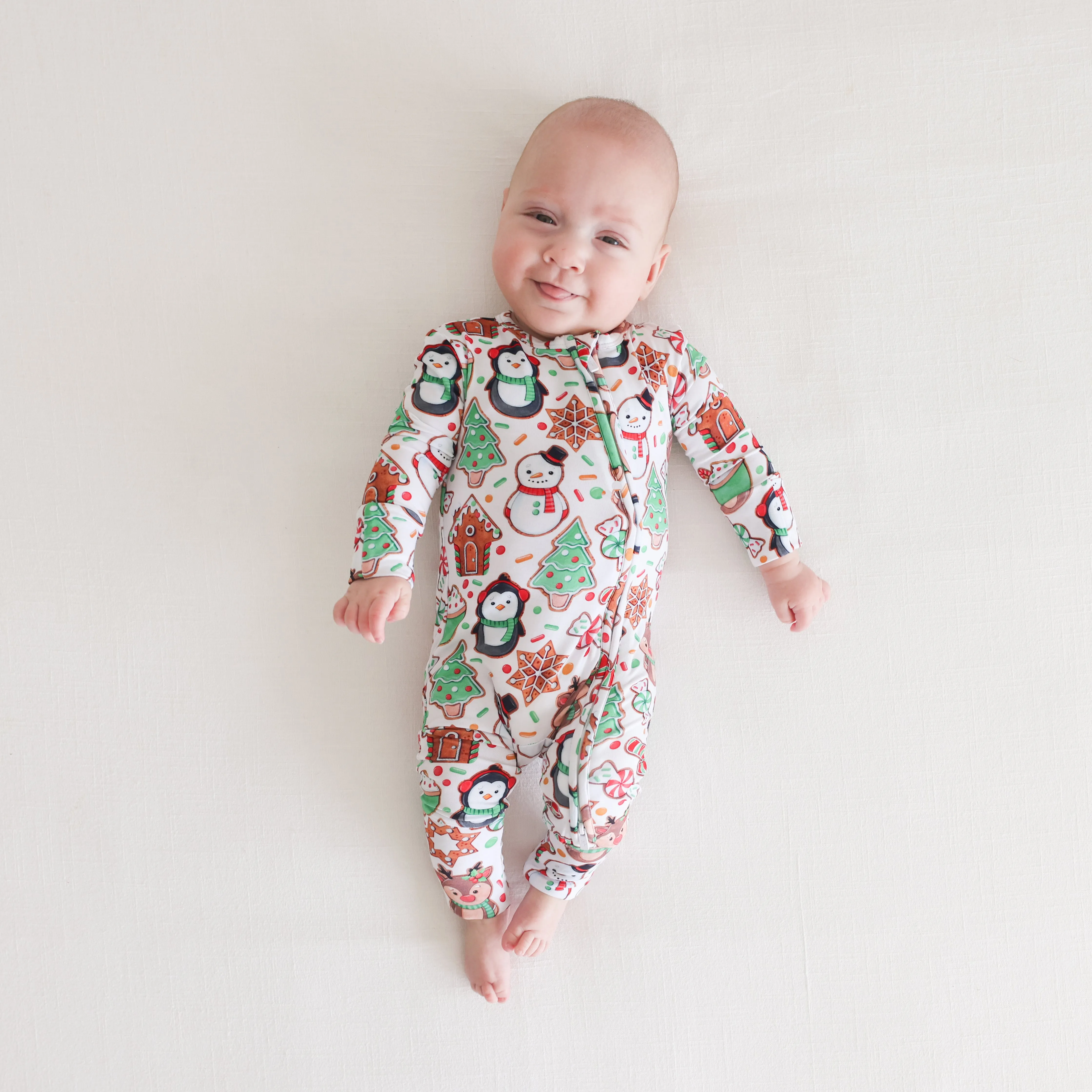 Posh Peanut Baby Convertible Romper Zippered One Piece in Cookie Medley