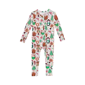 Posh Peanut Baby Convertible Romper Zippered One Piece in Cookie Medley