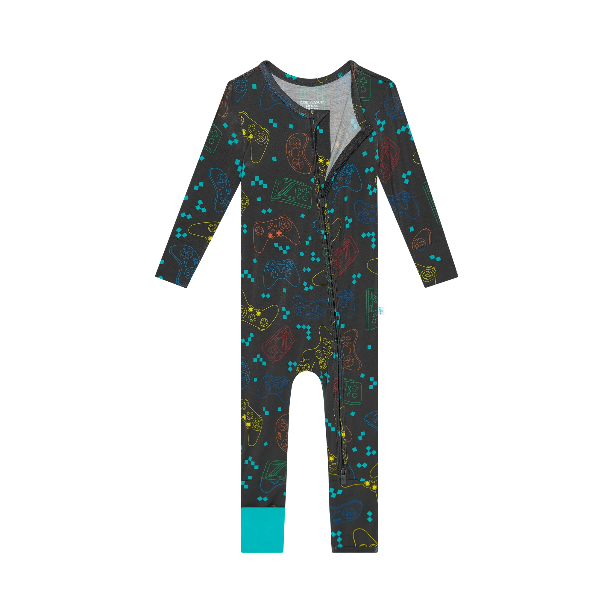 Posh Peanut Convertible Baby Romper Zippered One Piece in Posh Player One