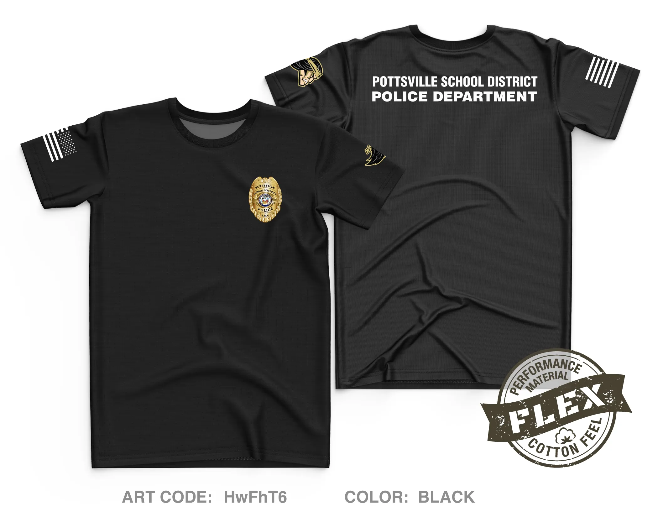 Pottsville school district police department Core Men's SS Flex Performance Tee - HwFhT6