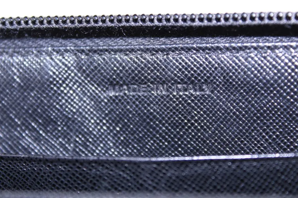 PRada Black Tessuto Nylon Zip Around Continental Wallet Zippy 20pr1230