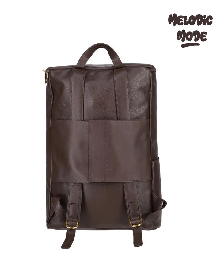 Premium Cowhide Leather Backpack | Crazy Horse Finish, Brass Hardware, Spacious Leather backpack, Soft Shoulder Straps & Durable Construction