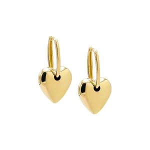 Puffy Heart Oval Huggie Earring 14K