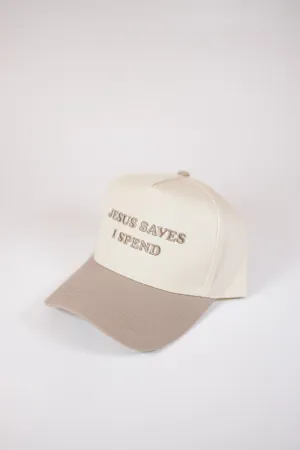 "Jesus Saves I Spend" Embroidered Hat