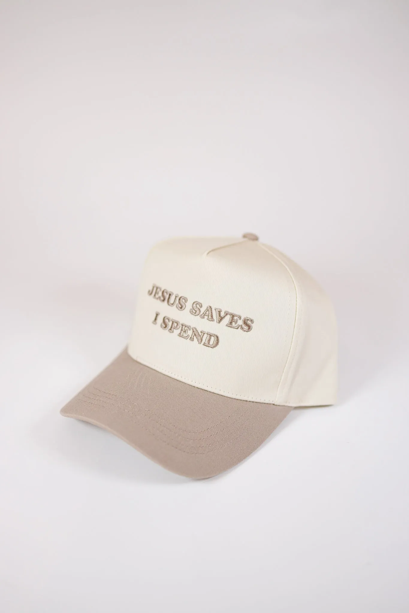 "Jesus Saves I Spend" Embroidered Hat