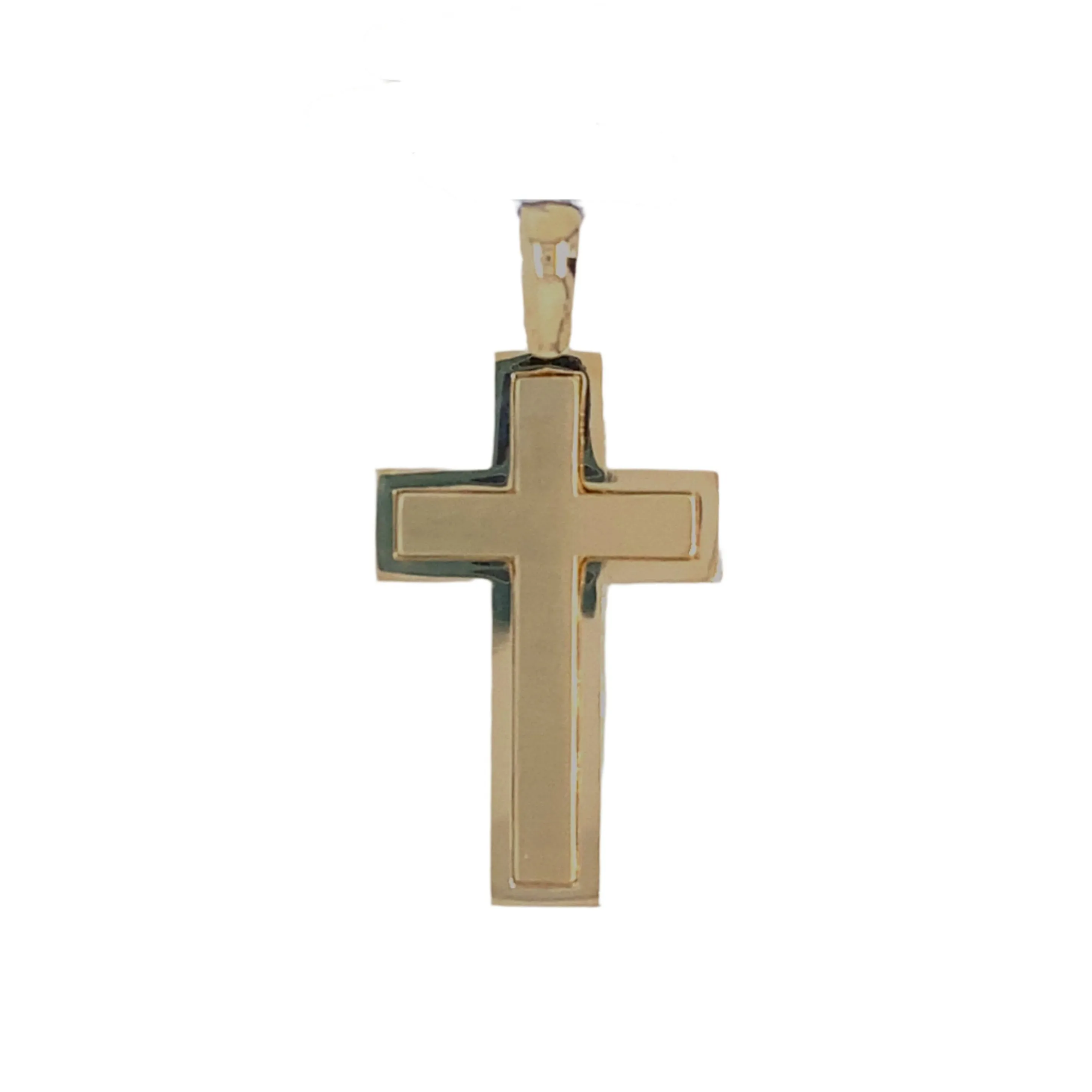 Raised Interior Block Style Cross - 14kt Yellow Gold