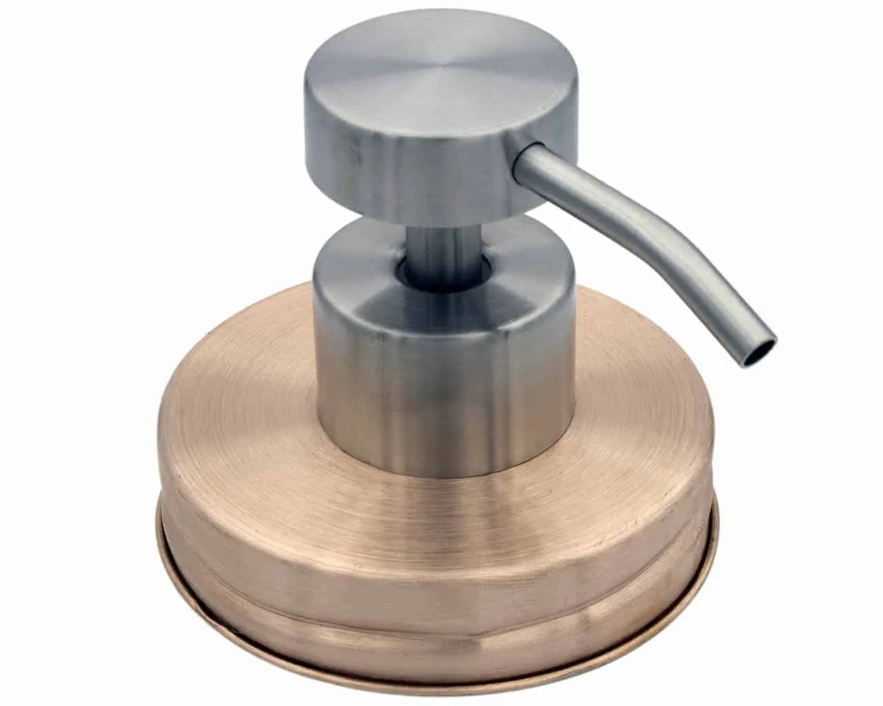 Real Copper Soap Pump Lid Adapter for Regular Mouth Mason Jars