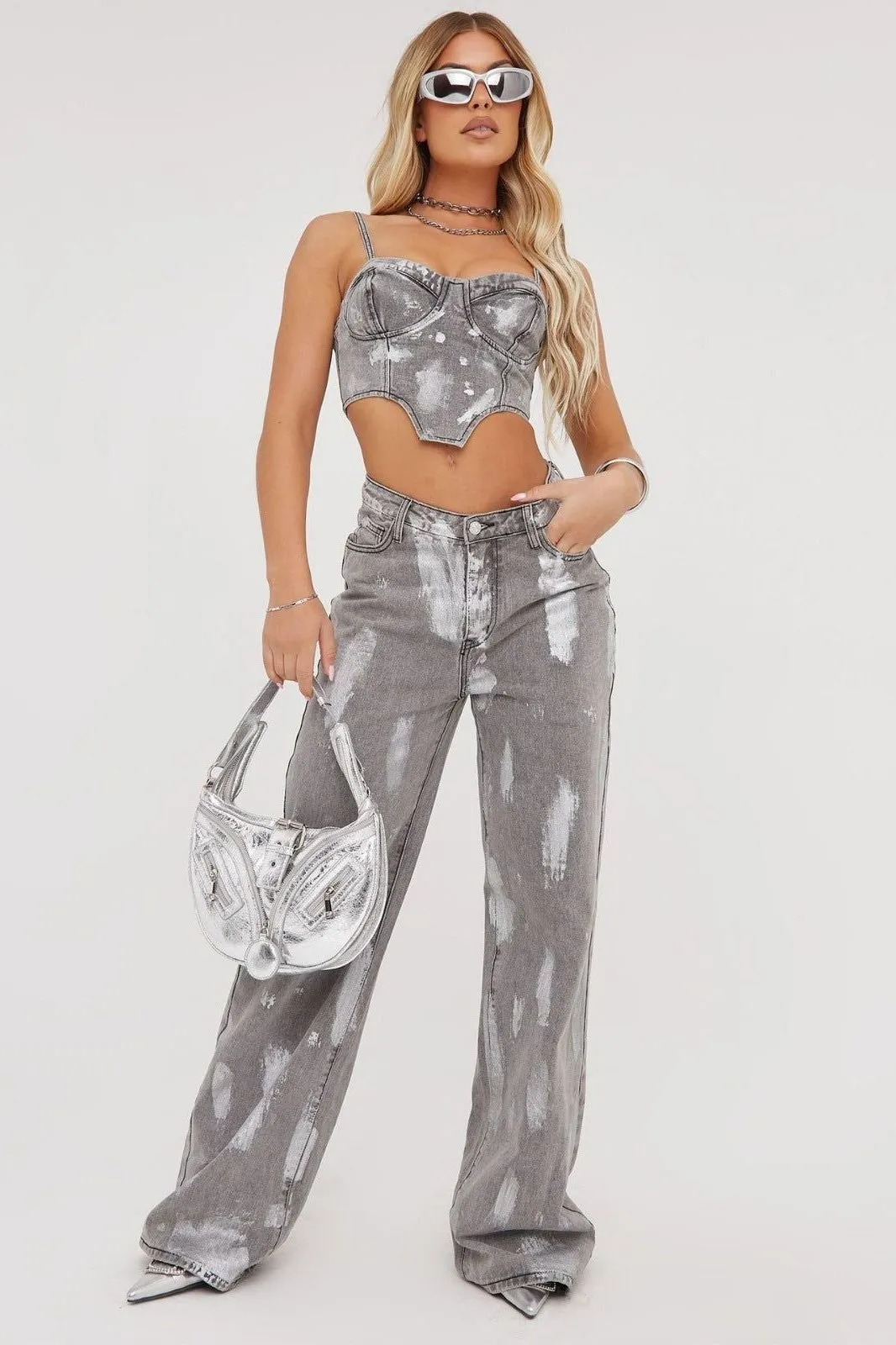 Retro Jeans Loose Straight two piece set