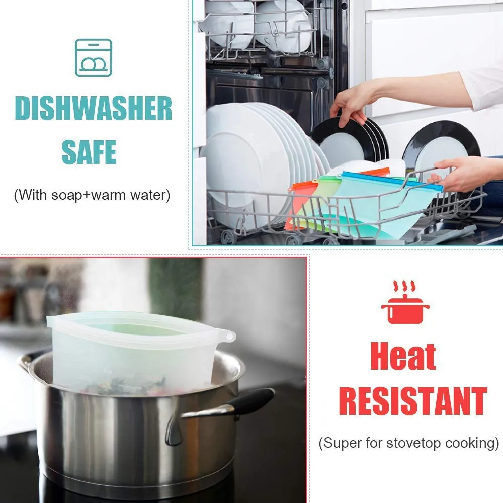 Reusable Silicone Food Storage Bag 1000ml 1500ml