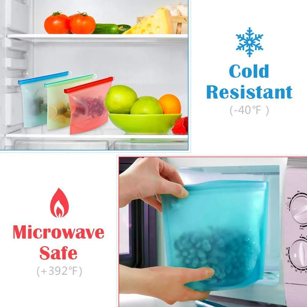 Reusable Silicone Food Storage Bag 1000ml 1500ml