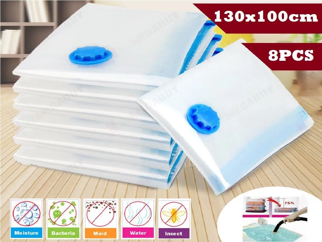 Reusable Vacuum Seal Travel Bag 100 x 130* 1pcs,4pcs,8pcs