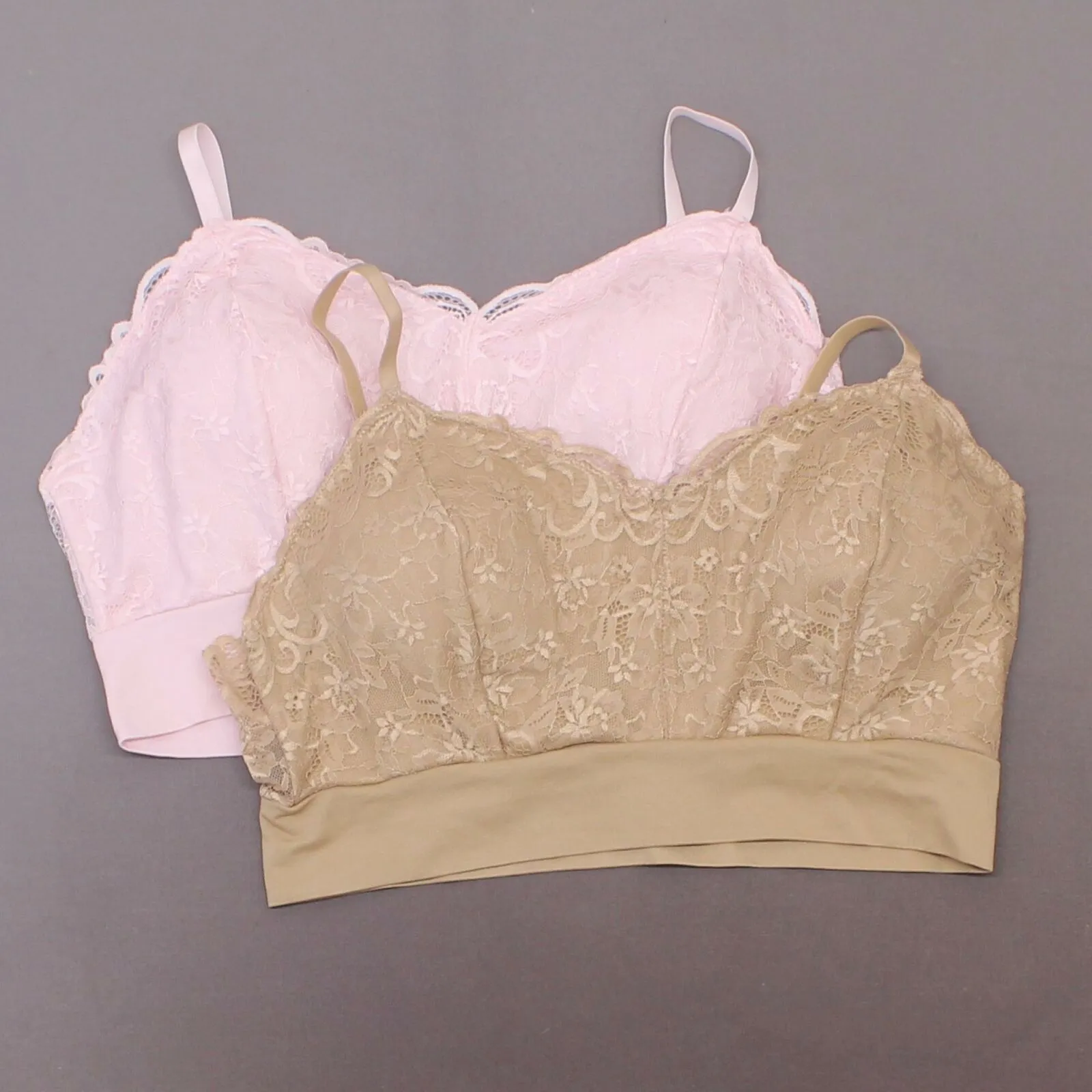 Rhonda Shear Plus Size 2 Pack Lace Leisure Bras With Removable Pads