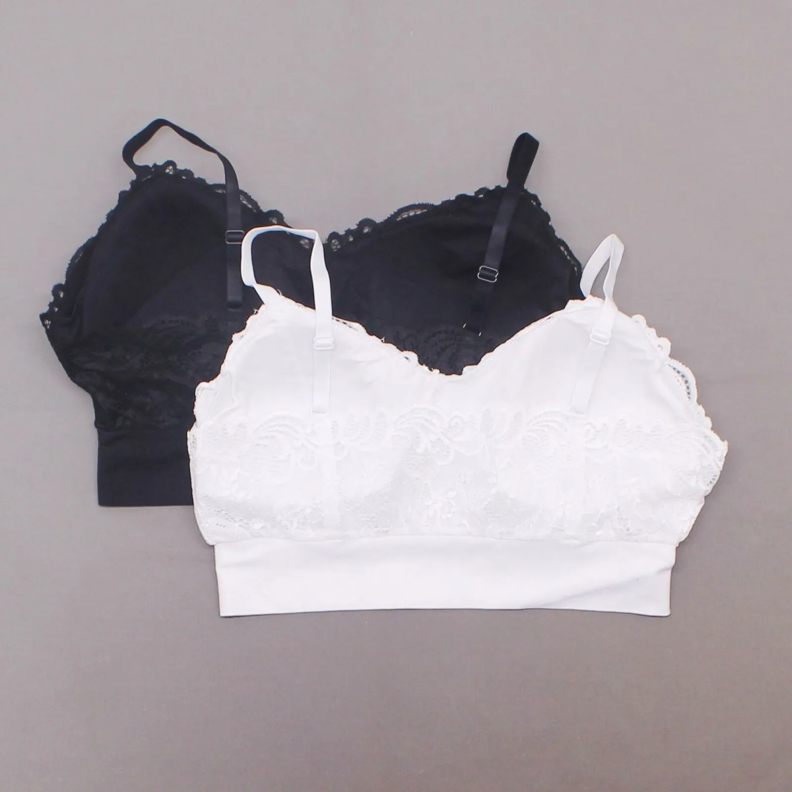 Rhonda Shear Plus Size 2 Pack Lace Leisure Bras With Removable Pads