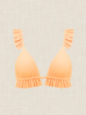 Ria Ruffle Bikini Top in Peach