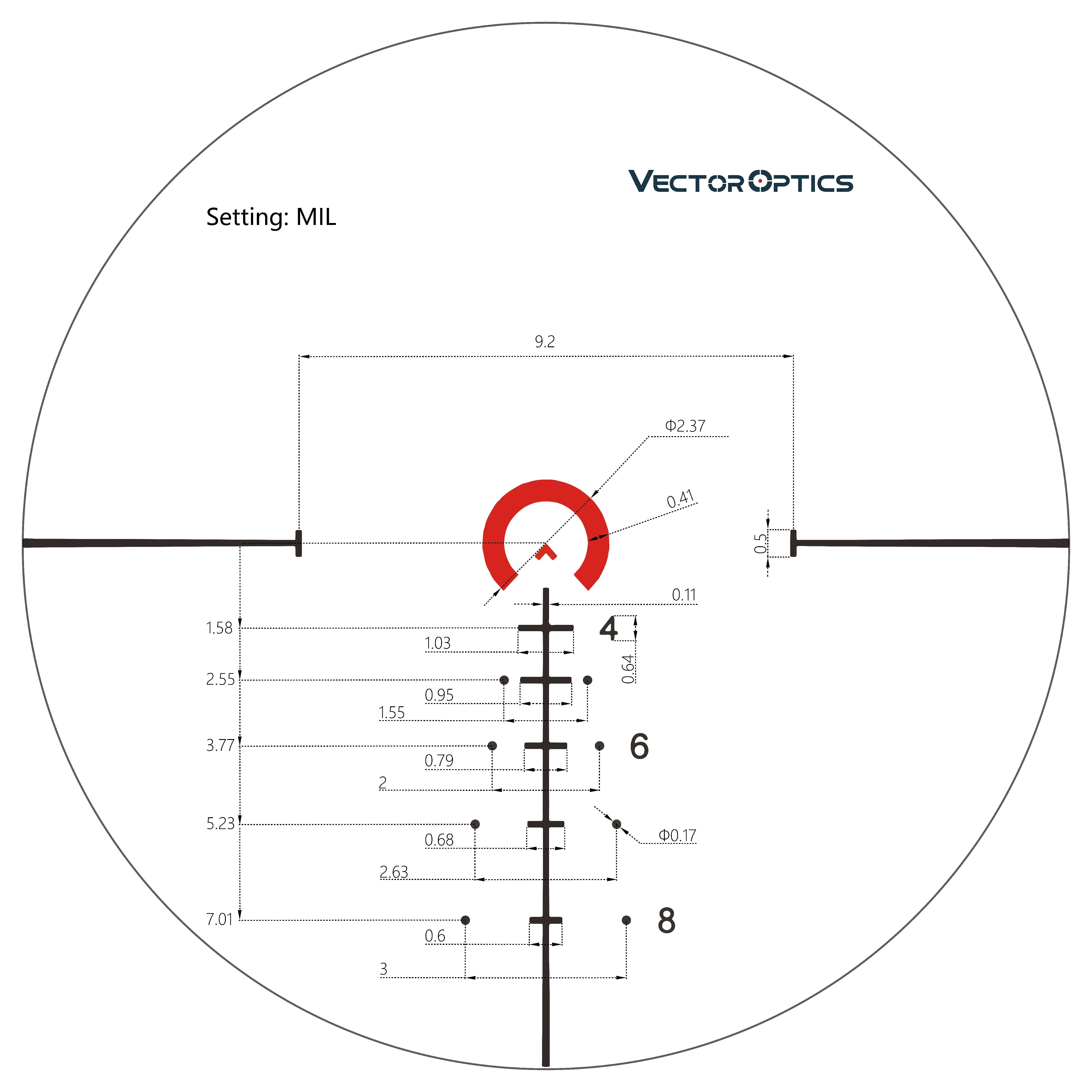 Riflescope 34 mm CONTINENTAL X6 1-6x28 - Black