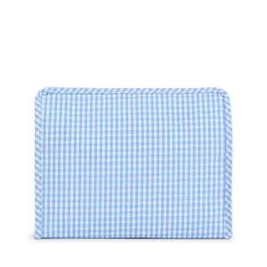 Roadie Large Zip Pouch - Gingham Sky