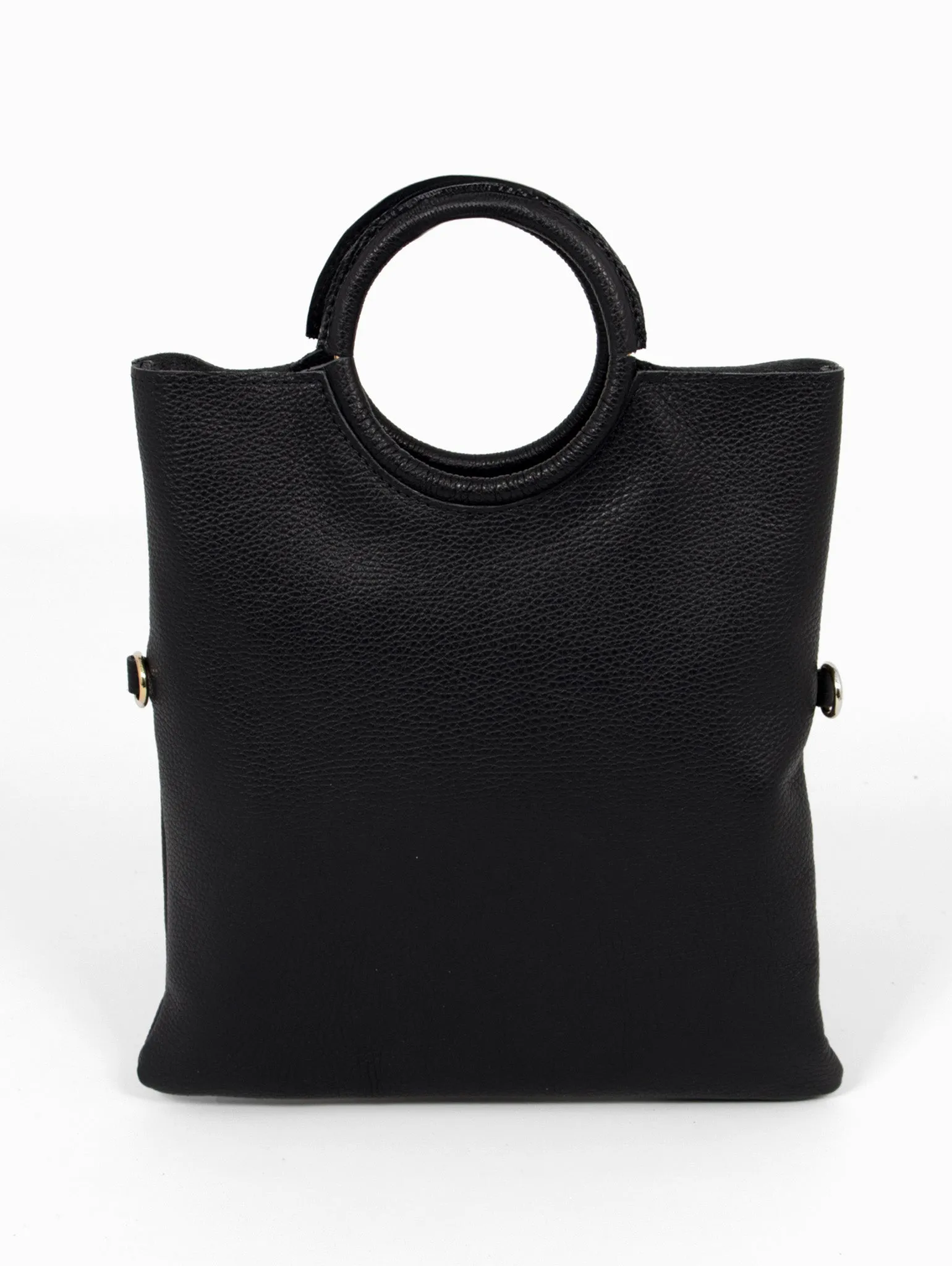 Rowan Italian Leather 2pc Crossbody Bag Set - Black, Pebbled