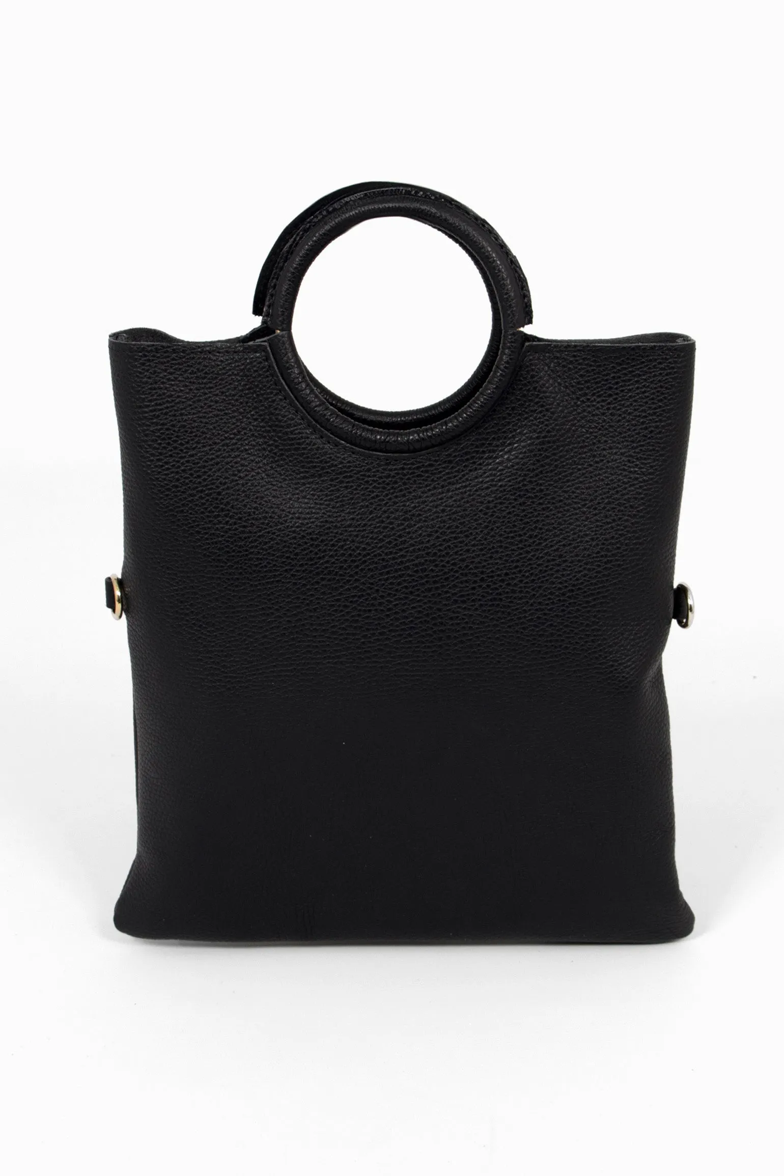 Rowan Italian Leather 2pc Crossbody Bag Set - Black, Pebbled