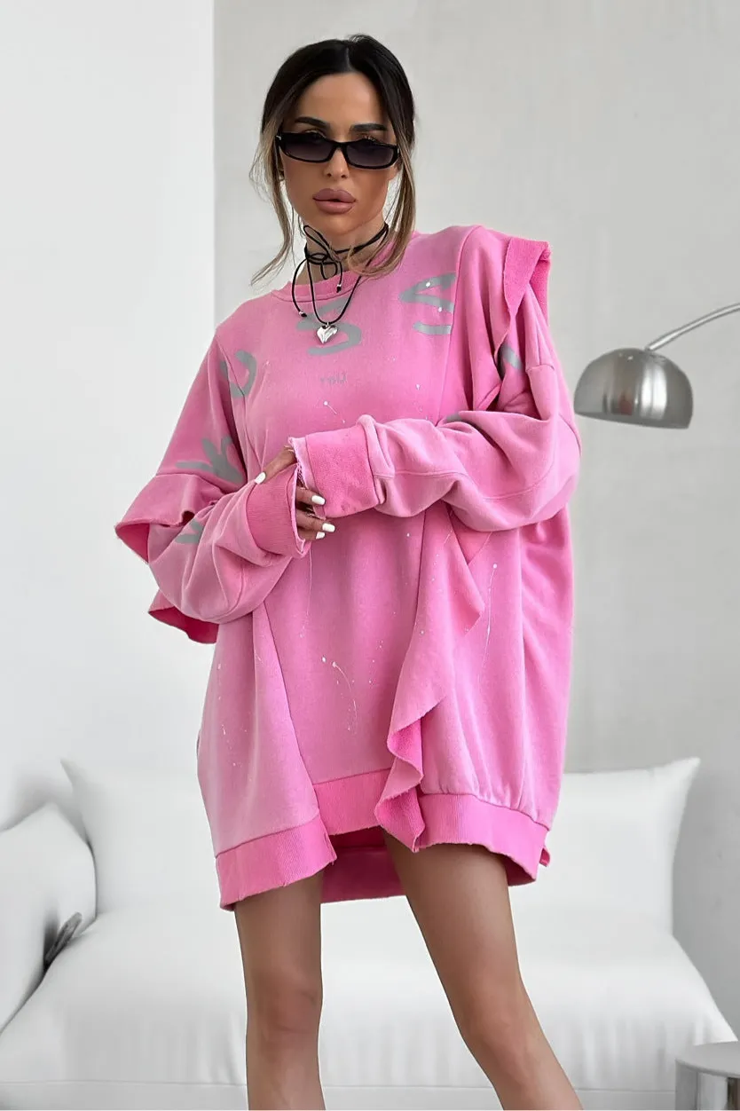 Ruffled Stitching Streetwear Long Sweater